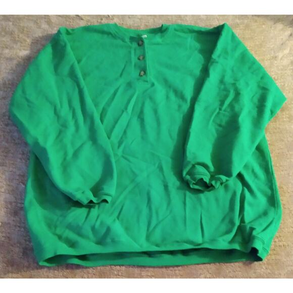VTG SK Collectables 3 Button Sweatshirt Mens Large Oversized Green St Patrick's - Picture 1 of 10